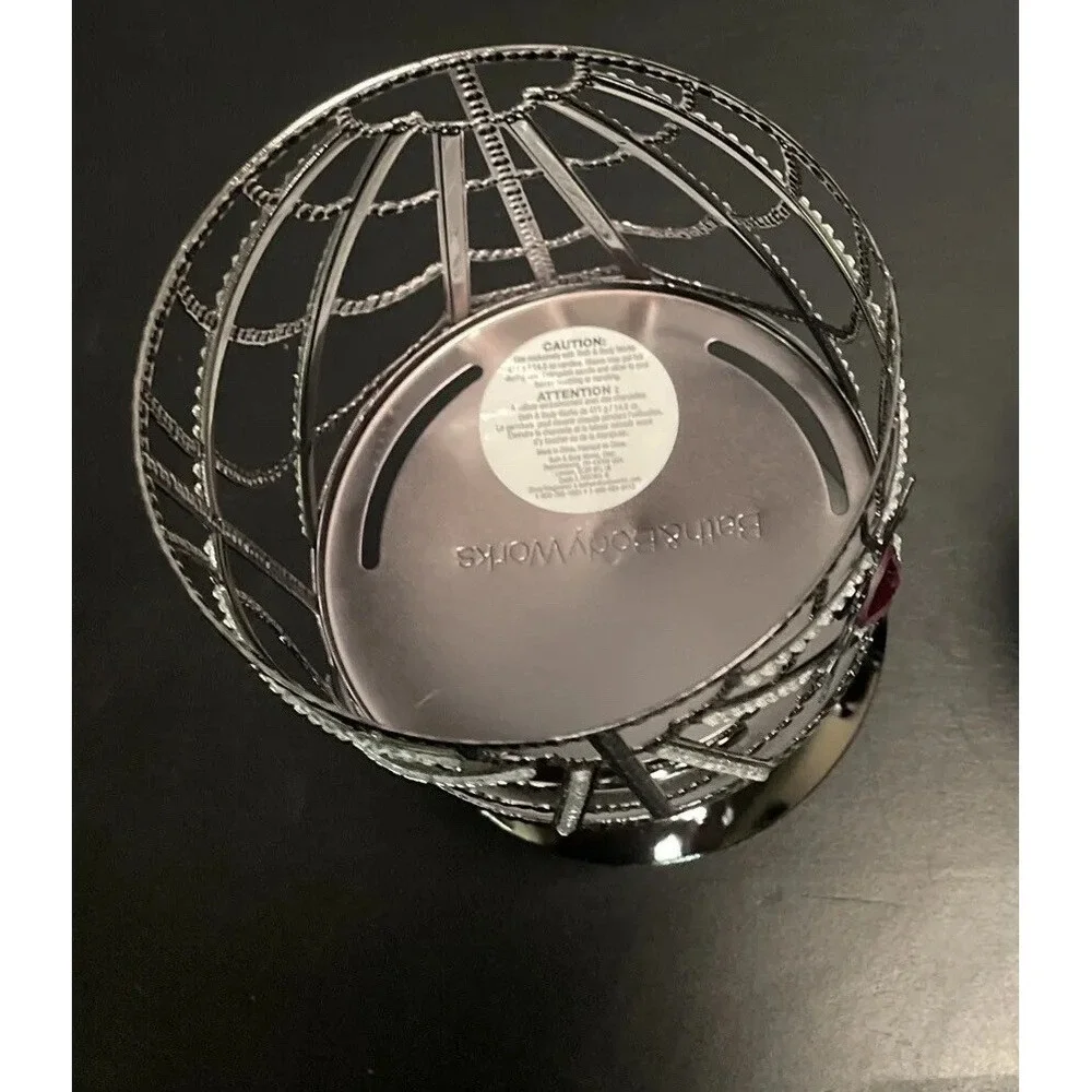 Bath & Body Works 3 Wick Candle Holder Spider Gem And Bling 2023‎